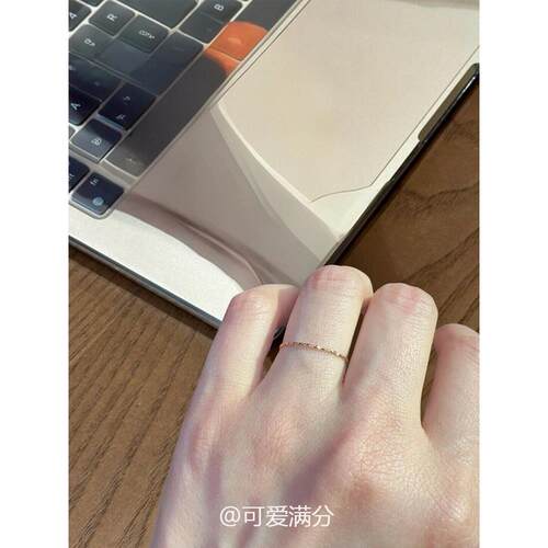 韩系极细风褶皱素圈戒指女高级感