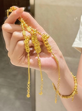 金色五帝钱葫芦手链古法轻奢气质