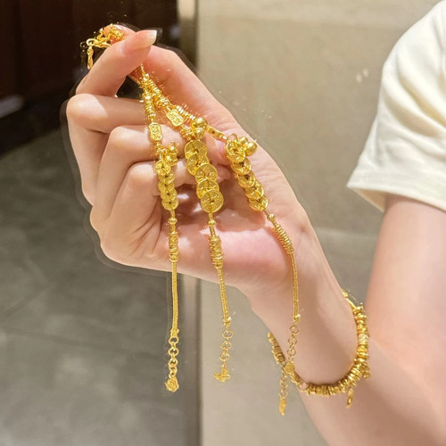 金色五帝钱葫芦手链古法轻奢气质