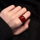 复古朱砂红方型几何戒指小众高级感百搭叠戴食指戒秋冬显白指环女