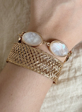 欧美复古仿宝石手链女甜酷风气质