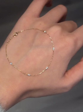 爆闪极细马眼钻手链女生款轻奢小众精致高级感手串时尚百搭手饰