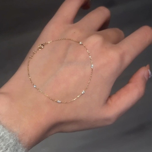 爆闪极细马眼钻手链女生款 百搭手饰 轻奢小众精致高级感手串时尚