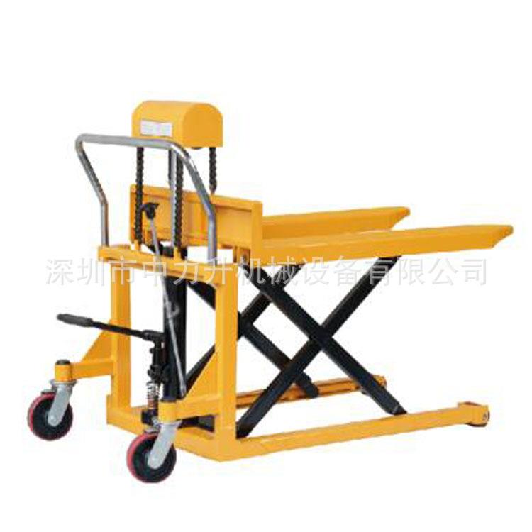 1吨脚踏剪式升高液压搬运平台车手动液压地牛剪叉高起升平台车