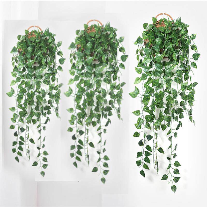 装饰遮挡挂墙绿植仿真吊篮绿萝假花藤条壁挂植物吊兰藤蔓绿叶垂吊