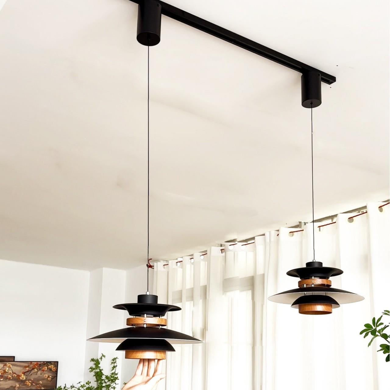 可升降日式ph5餐厅灯侘寂风岛台法式中古书房餐桌摇臂移位飞碟灯