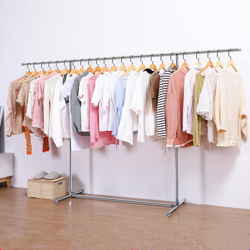 衣之友落地单杆式不锈钢晾衣架简易室内外可移动可伸缩
