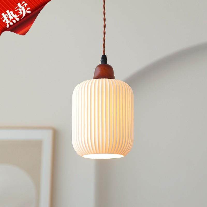 侘寂实木床头玄关过道简约灯具 北欧卧室复古灯 日式餐厅吧台吊灯,家装灯饰光源,智能吊灯,淘宝优惠券,粉丝福利购,淘宝优惠卷