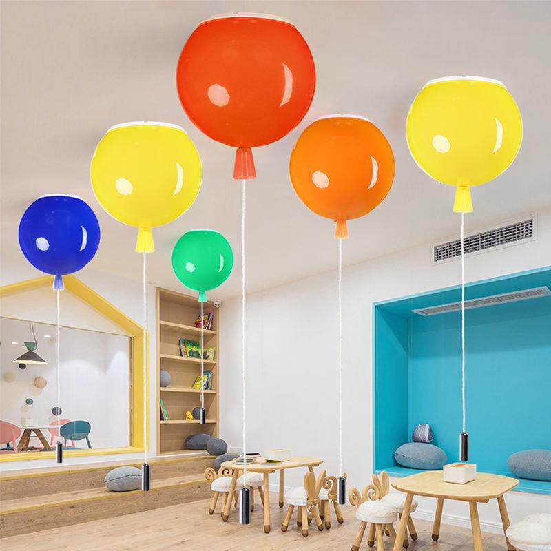 led灯彩色气球灯幼儿园吸顶灯儿童房塑料卧室灯创意游乐园灯具
