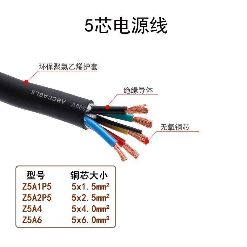 纯铜芯RVV电线软护套线2/3/4/5芯平方阻燃舞美灯光电源线