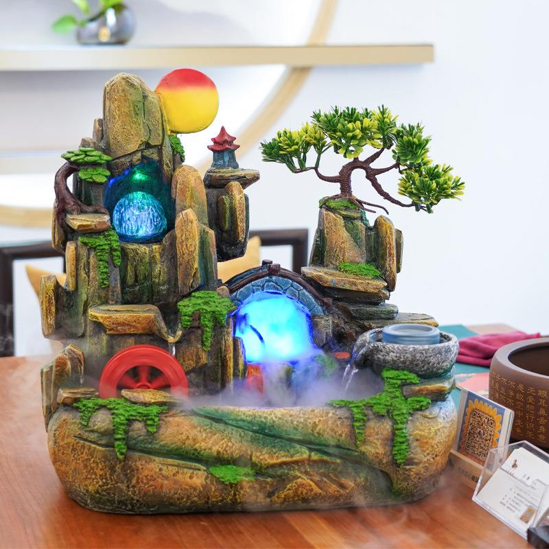 假山流水室内景观摆件循环水系水景喷泉阳台庭院山水落地水池造景