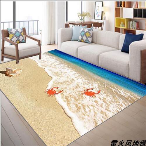 A6L贝壳沙滩水晶绒超柔地毯卧室客厅满铺书桌走廊舞台地垫可