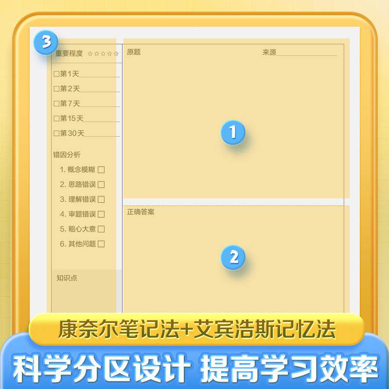 学生错题本高中初中小学生学科笔记文科理科分科笔记本