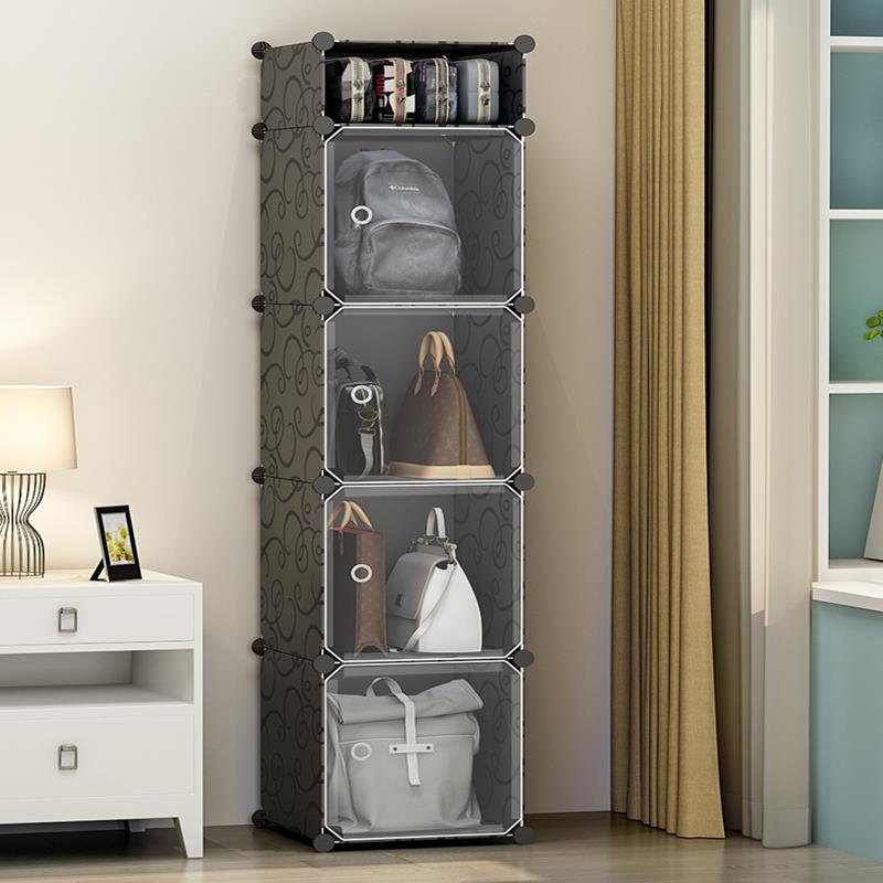 W6书柜自由组合置物组装储物收纳柜子简约现代带门塑料简易书架格