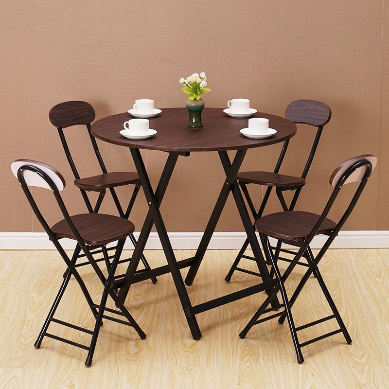 折叠桌子餐桌家用小户型方桌阳台圆桌便携饭桌简易出租房桌椅组合