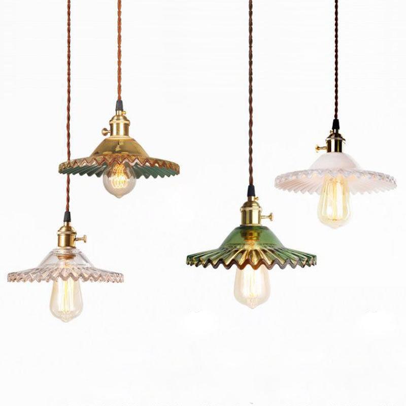 loft复古工业风玻璃吊灯餐厅客厅酒店酒吧网吧火锅店铁艺彩色吊灯