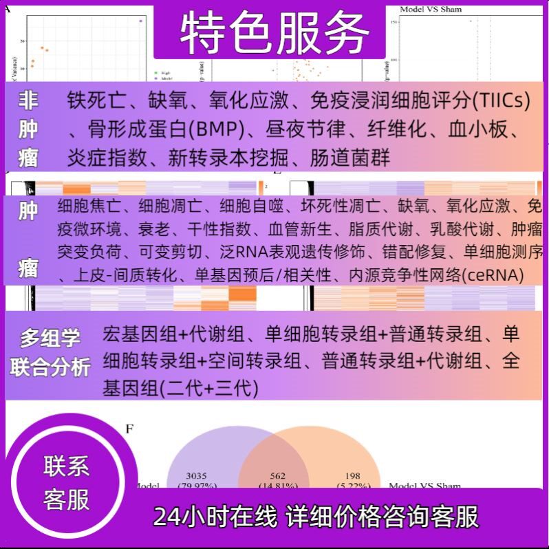 生信分析服务tcga/geo数据库挖掘单细胞测序空间转录组基因组分析