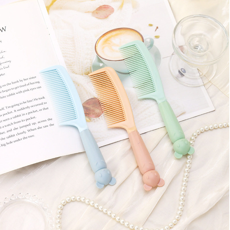 鼠兔子手柄学生儿童头梳塑料卷发顺发梳 家用女士长发造型美发梳