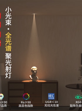 一束光聚光射灯嵌入式小角度3度15度客厅茶室玄关餐厅led洗墙筒灯