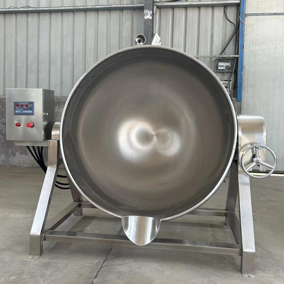 不锈钢电磁加热夹层锅海鲜酱虾酱炒锅商用熬粥化糖蒸汽夹层锅