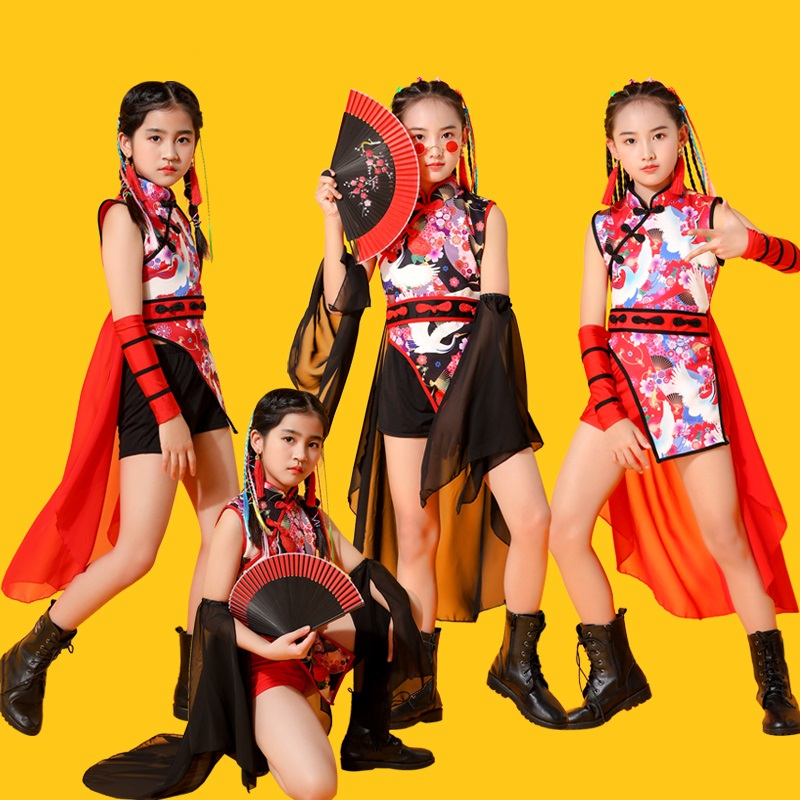 儿童演出服女国潮走秀六一爵士舞