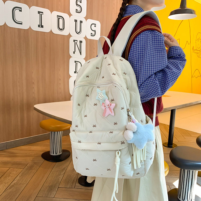 轻便书包女大学生背包双肩包新款大容量电脑包双肩背包高级感