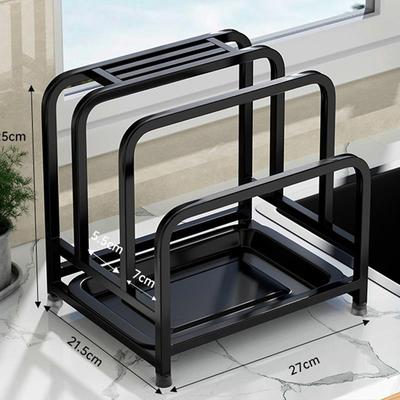 特厚不锈钢刀架放刀厨房一体砧板菜板菜刀放置架收纳架刀座高端厨