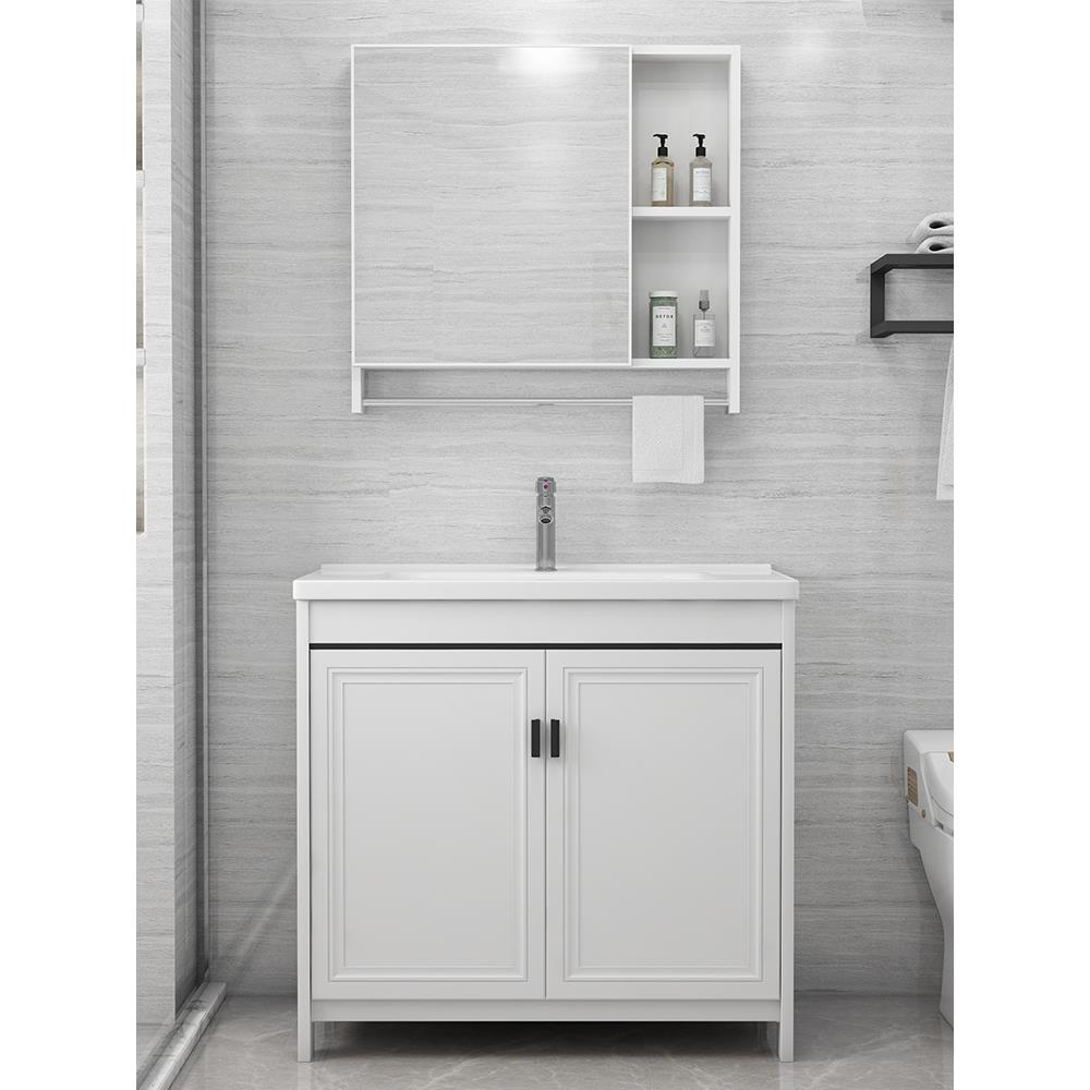 落地式洗手盆小户型浴室柜组合陶瓷一体洗脸盆阳台卫生间洗漱台