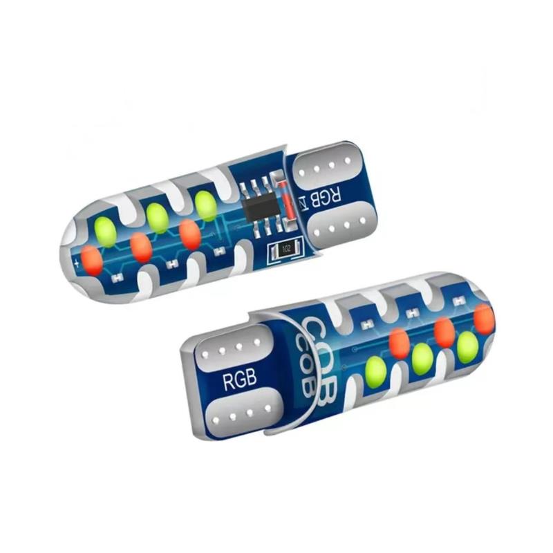 汽车货车改装示宽灯T10汽车LED七彩插泡爆闪防水硅胶摩托车灯