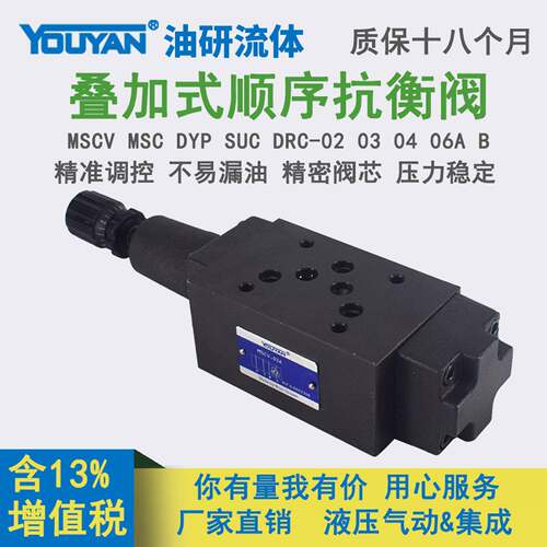 MCS DYP液压SHVA抗衡阀SUC叠加式SHVB平衡阀MSCV-02A-03B-04A-06