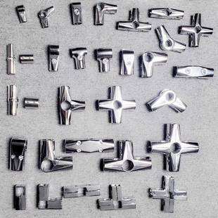 32mm钢管连接件镀锌圆管水管接头三通四通配件护栏扶手紧固件货架