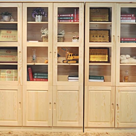 美客佳实木2门3门档案柜简约书架家用办公用书柜书房简易书橱