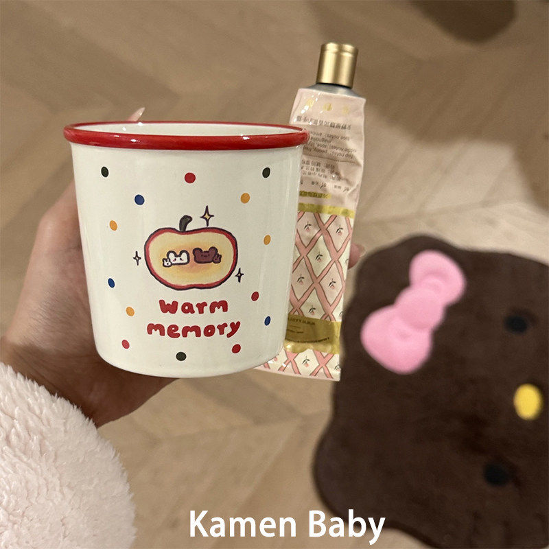 星星苹果~可爱高颜值漱口杯子家用浴室刷牙杯便携陶瓷牙缸杯情侣