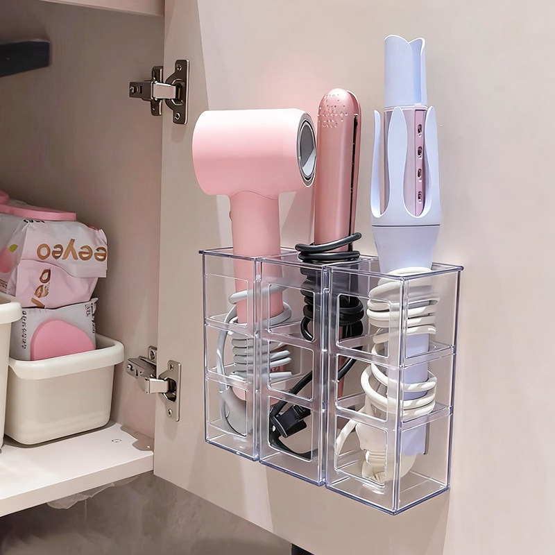 告别杂乱！卷发棒收纳免打孔直发板吹风机置物架橱柜内壁挂收纳架,家庭/个人清洁工具,浴室角架/置物架,淘宝优惠券,粉丝福利购,淘宝优惠卷