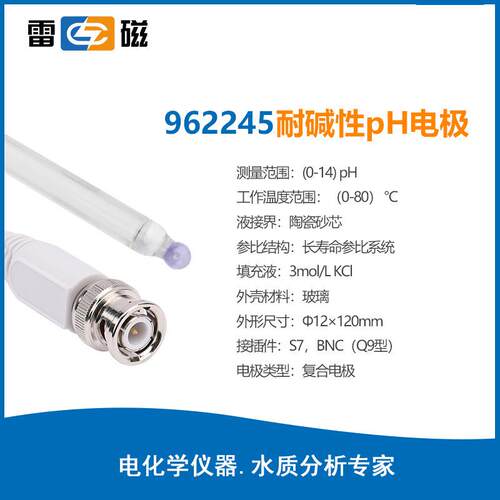 上海电雷 雷磁磁碱962245 耐性pH极