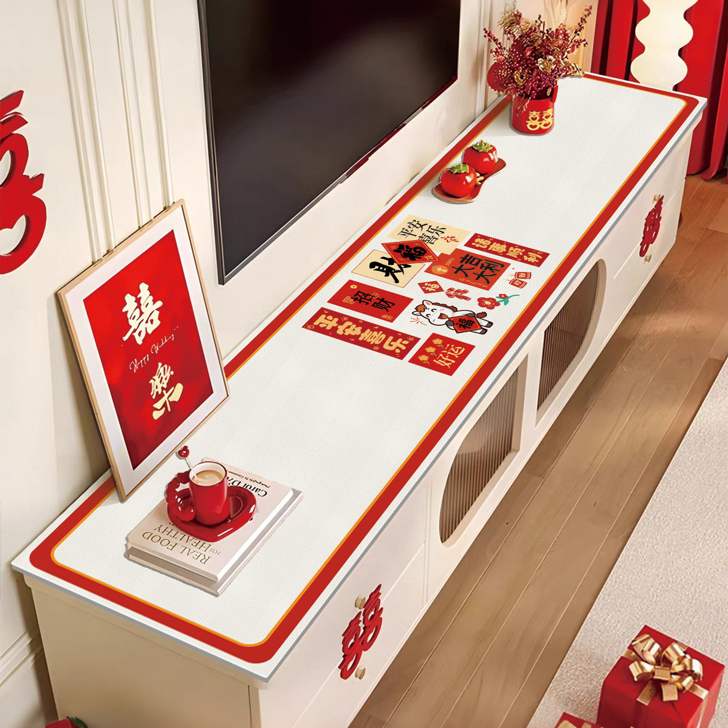 喜庆电视柜餐边柜台面保护垫子免洗入户玄关鞋柜垫桌垫柜子防脏垫