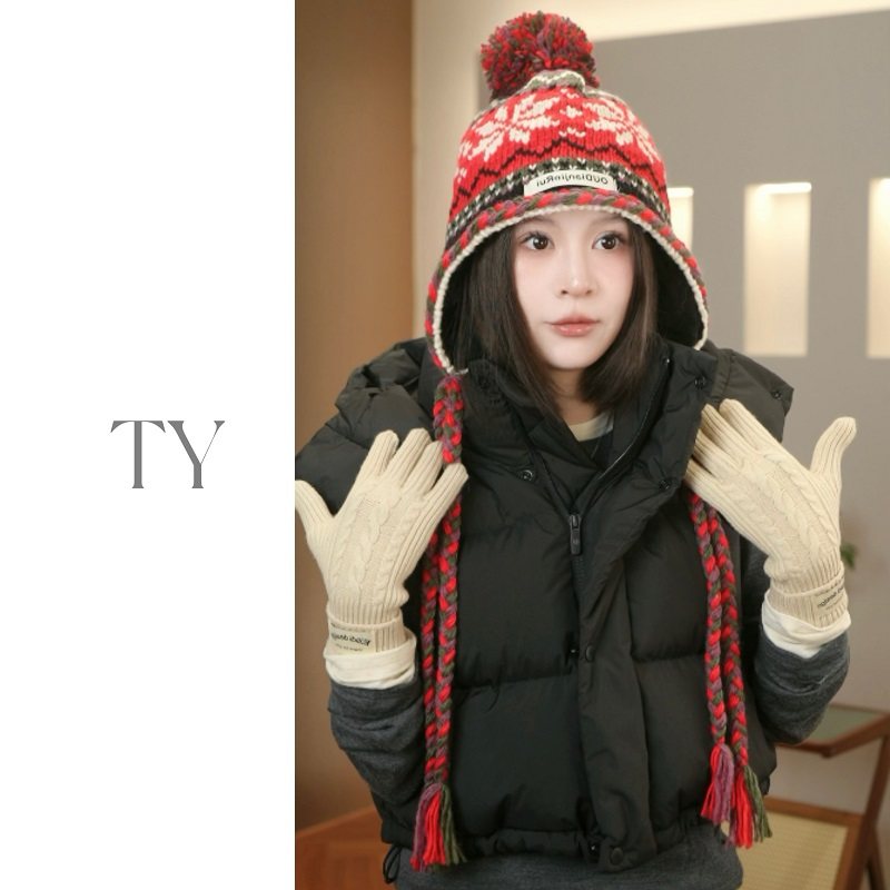 2025新款复古秋冬针织毛线帽女素颜遮脸显脸小渔夫帽保暖穿搭时尚