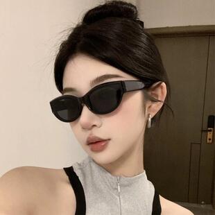 Jennie同款 韩系辣妹复古猫眼太阳镜防紫外线墨镜超酷黑色百搭