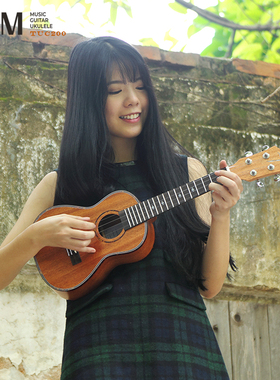 TOM 桃花心木单板尤克里里23寸初学者学生男女生款小吉他TUC200