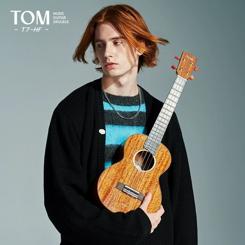 TOM T7HF影纹桃花心全单尤克里里23/26寸男女生ukulele四弦小吉他