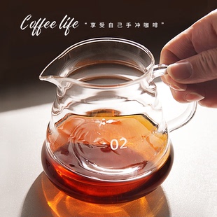 SanSlicafe咖啡云朵壶耐热玻璃带盖子手冲咖啡玻璃下壶分享壶加厚