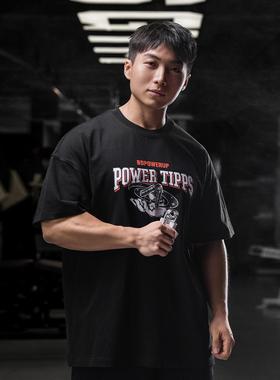 POWERTIPPS指尖之力T恤原创手绘宽松运动服训练服美式指尖之握力