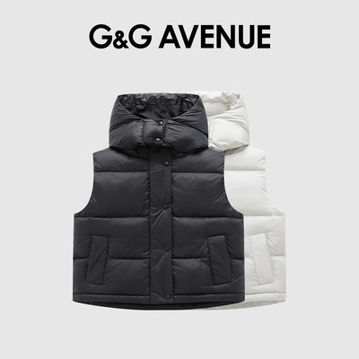 法国G&GAVENUE秋冬款保暖马甲女款简约百搭连帽上衣-GMJ25257001