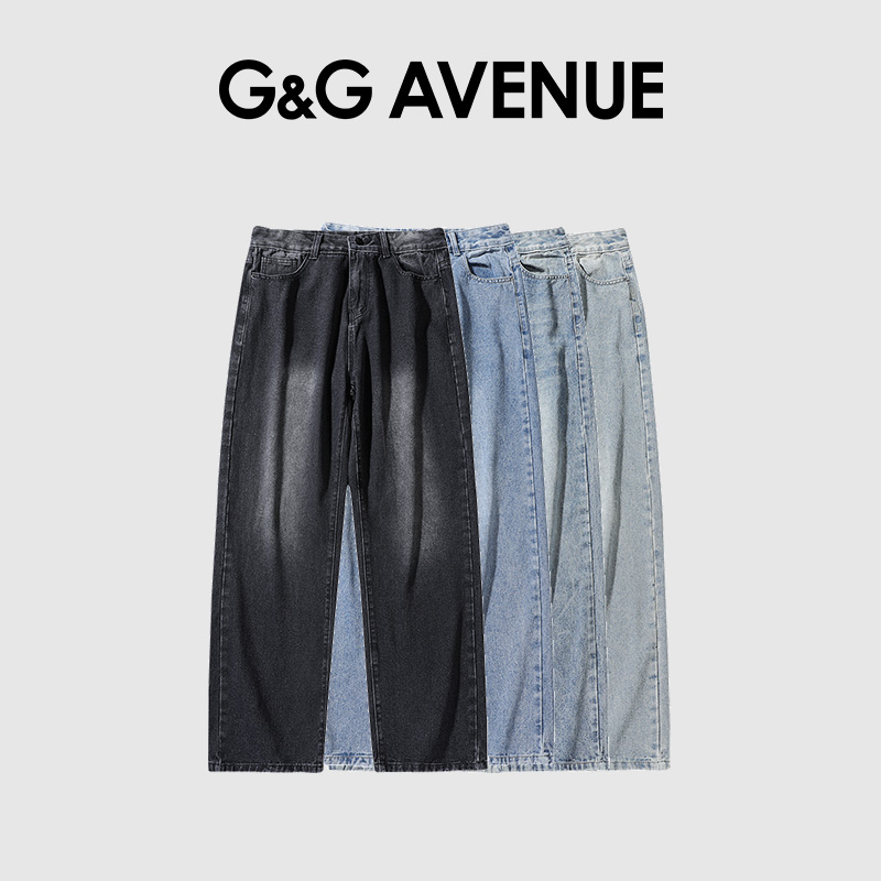 法国G&G AVENUE轻奢潮牌时尚宽松复古潮流男士牛仔裤-GN2311505