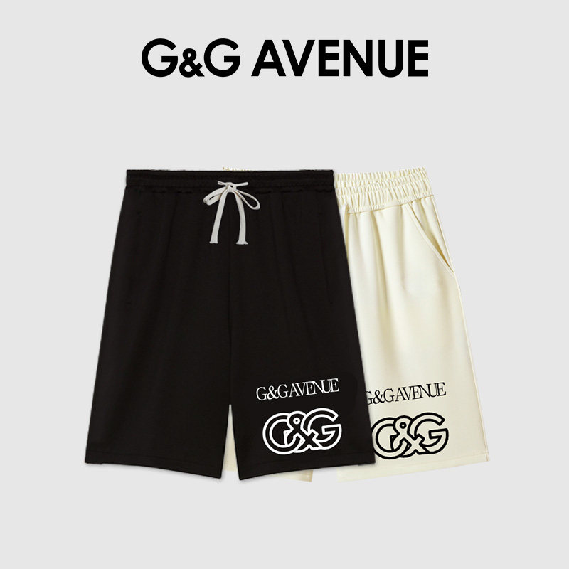 法国G&G AVENUE 夏季新款时尚透气短裤男款宽松抽绳直筒五分裤潮,男装,短裤,淘宝优惠券,粉丝福利购,淘宝优惠卷