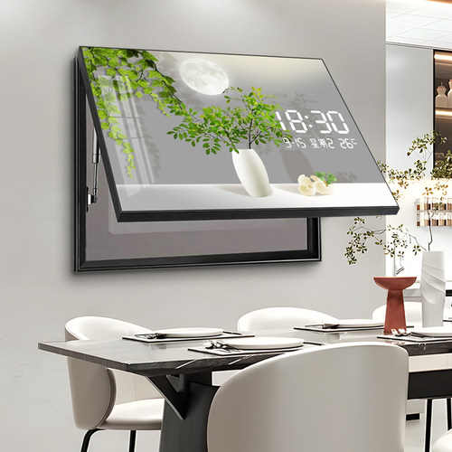 电表箱装饰画2025新款带钟表