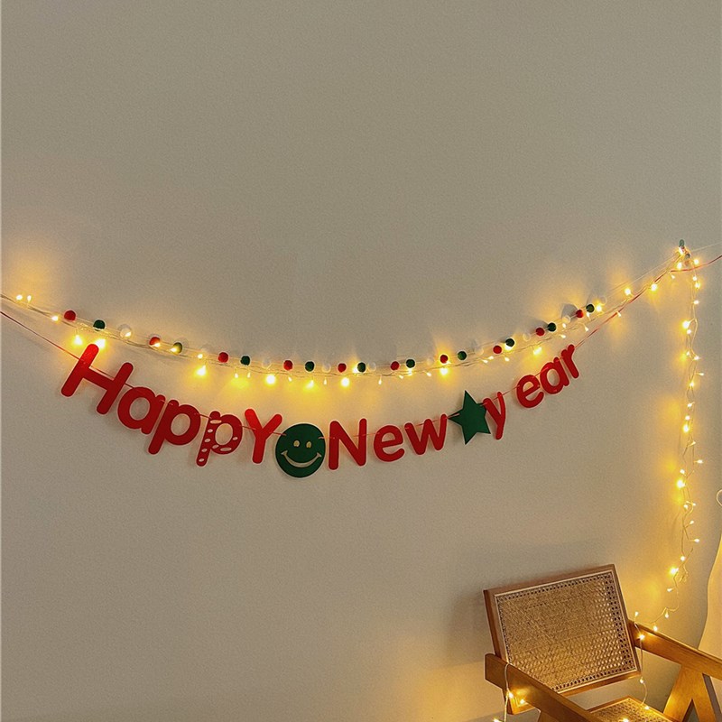 新年装饰用品房间客厅墙面氛围装扮挂旗春节场景布置拉花拉旗吊饰