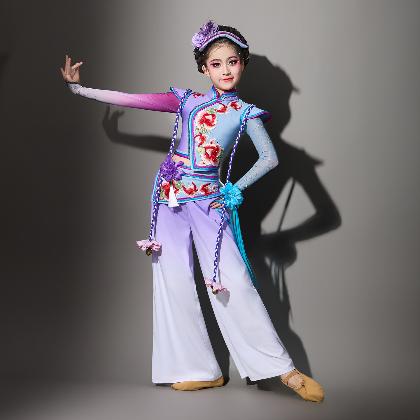 羌族尔玛剧目服儿童羌铃声声舞蹈服艺考独舞女童民族舞台表演服装