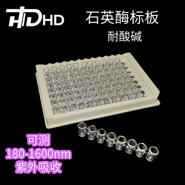 测紫外吸收可拆石英酶标板180-1600nm96孔耐酸碱可重复使用