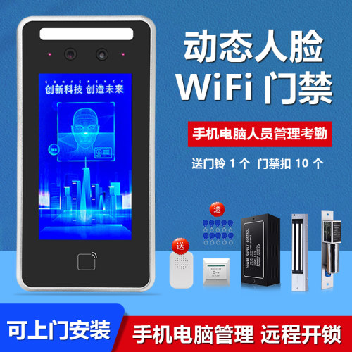 防水动态人脸识别门禁系统All木门铁门玻璃门电插锁磁力锁套装